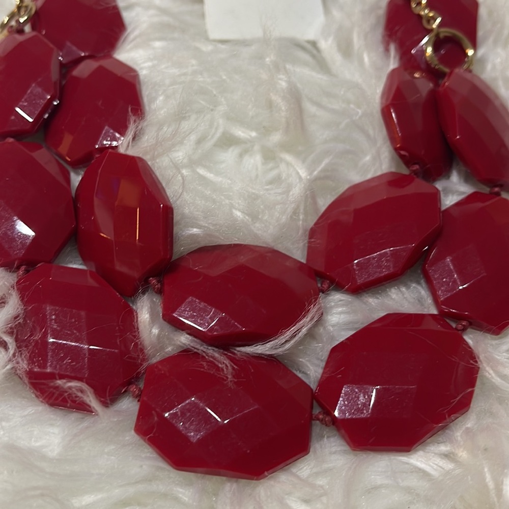 Charming Charlie Red Double Row Necklace*Available 9/5* - Picture 3 of 6